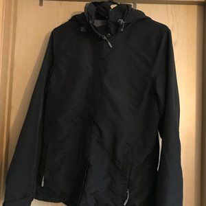 Women's Lands' End Black Rain Coat Medium